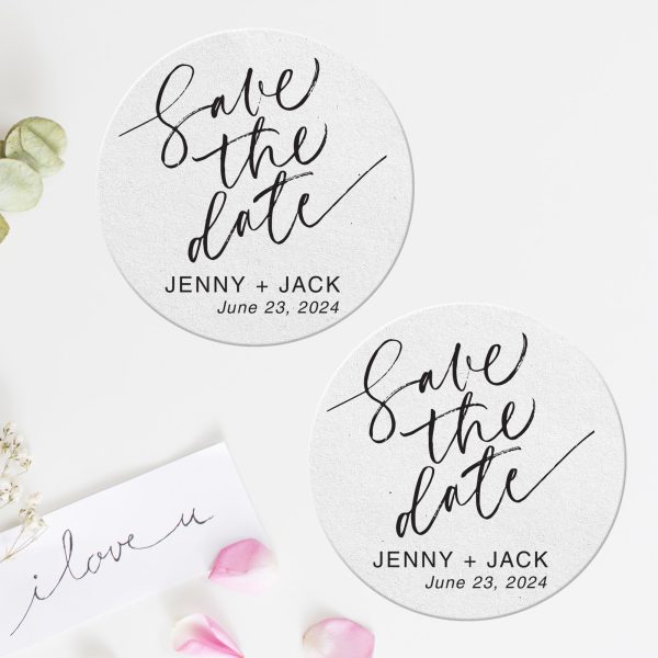 Save The Date Coasters round