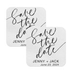 Save The Date Coasters white square