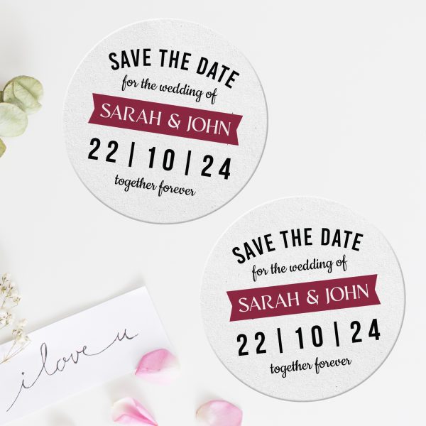 Save The Date Coaster Customized