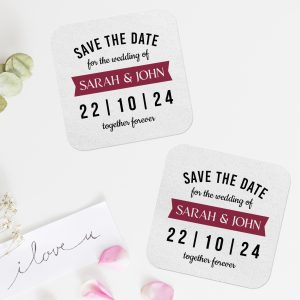 Save The Date Coasters Customized