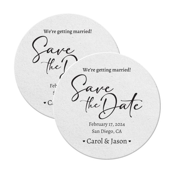 Save The Date Coasters For Favors Round