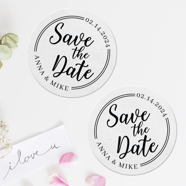 Custom Save The Date Coaster For Announcements