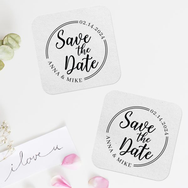 Custom Save The Date Coasters For Announcements