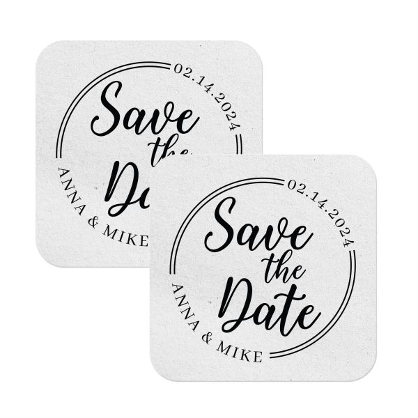 Custom Save The Date Coasters For Announcements Square