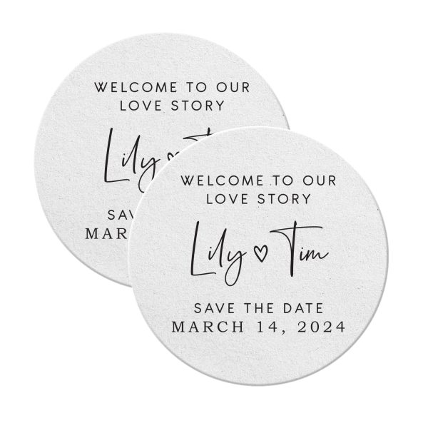 Wedding Save The Date Coasters Round