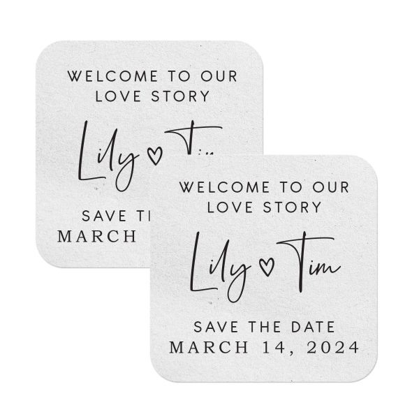Wedding Save The Date Coasters Square