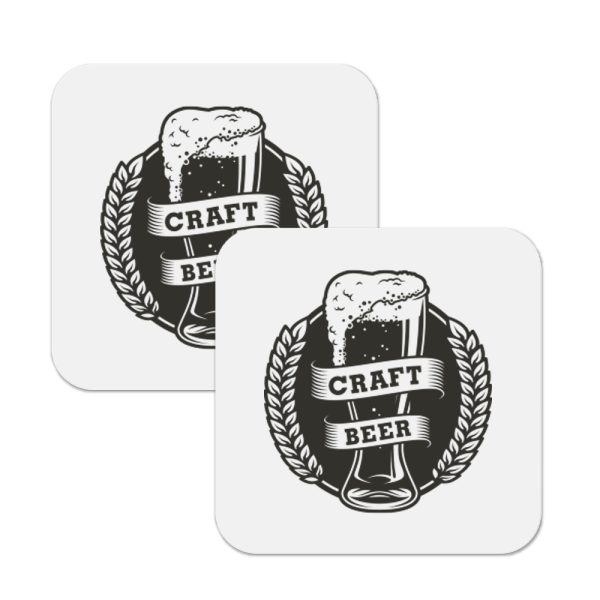 Square Brewery Coasters White