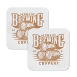 Square Brewery Coasters white