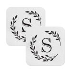 5. Monogram Coasters Personalized White