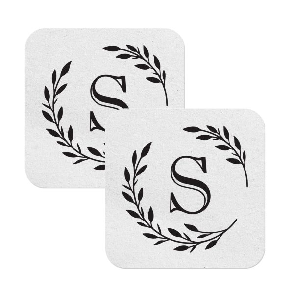 5. Monogram Coasters Personalized White