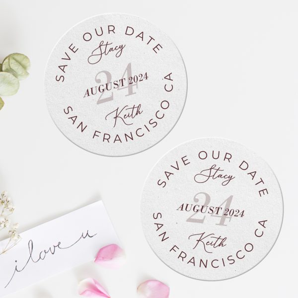 5. Save The Date Coasters Rounded