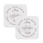 5. Save The Date Coasters Rounded Square pulpboardWhite