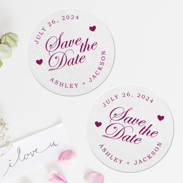 7. Save The Date Coasters Rounded
