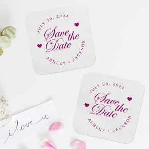 7. Save The Date Coasters Rounded Square