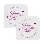 7. Save The Date Coasters Rounded Square white