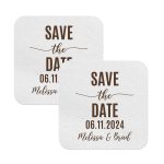 8. Save The Date Coasters Rounded Square White