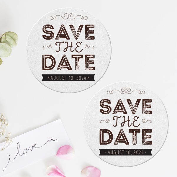 Announce Save The Date Coasters Round