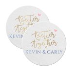 Better Together Wedding Coasters Round