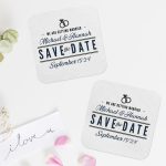 Classic Save The Date Coasters Square