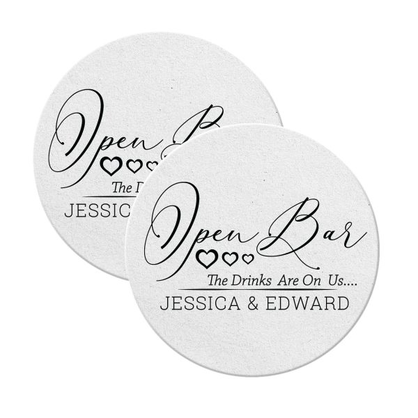 Customized Wedding Coasters For Favor Round