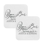 Customized Wedding Coasters For Favor Square