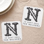 Monogram Coasters For Favors