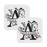 Monogram Coasters For Wedding Square