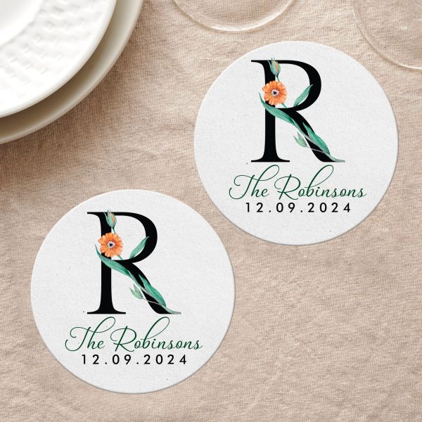 Personalized Monogram Coasters As Favor