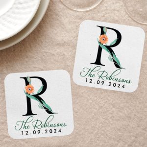 Personalized Monogram Coasters As Favors