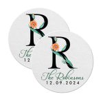 Personalized Monogram Coasters As Favors Round