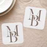 Premium Monogram Coasters with Initials