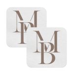 Premium Monogram Coasters with Initials Square