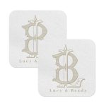 Premium Monogram coasters for gift white square
