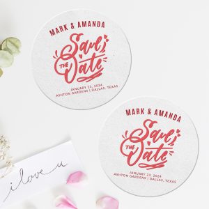Pulpboard Save The Date Coasters Round