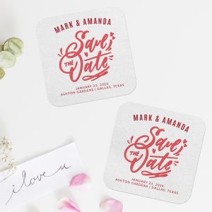 Pulpboard Save The Date Coasters Square