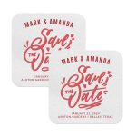 Pulpboard Save The Date Coasters Square White