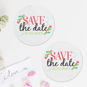 Pulpboard Square Save The Date Coaster