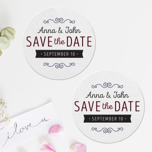 Round Save The Date Coasters Personalized