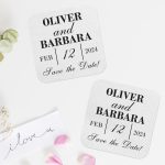 Save The Date Coasters Customized Square
