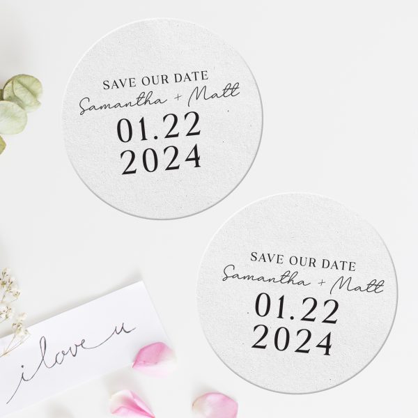 Save The Date Coasters Decor Round