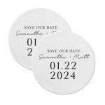 Save The Date Coasters Decor Round White