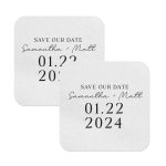 Save The Date Coasters Decor Square White