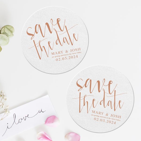Save The Date Coasters Round