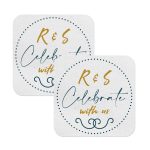 Save The Date Coasters with Initials Square