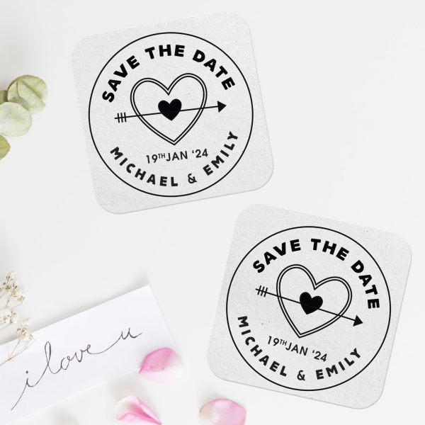 Save the date Coasters round premium