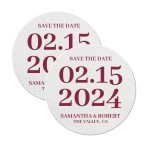 Save the date pulpboard coasters round White