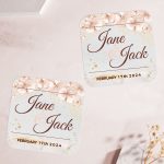 Square Wedding Coasters Customized