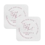 Wedding Coasters Save The Date Square White