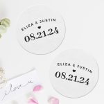 Wedding Coasters with Date Round