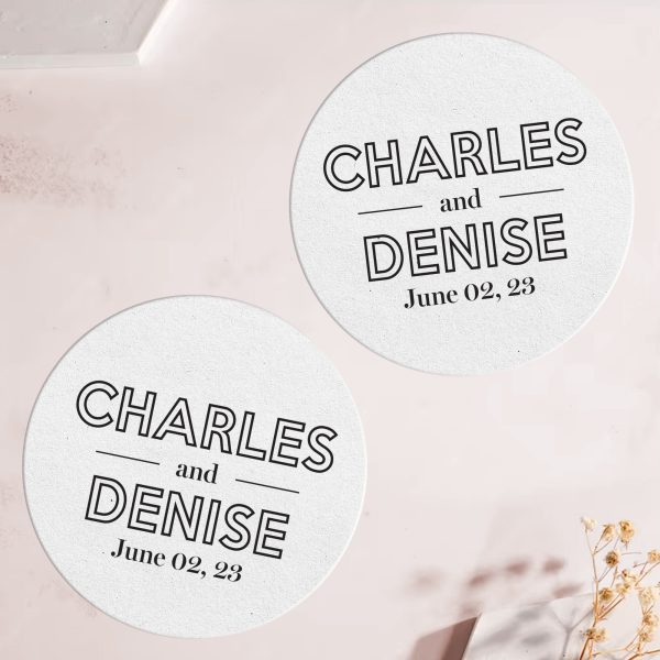 Wedding Coasters with Names Round